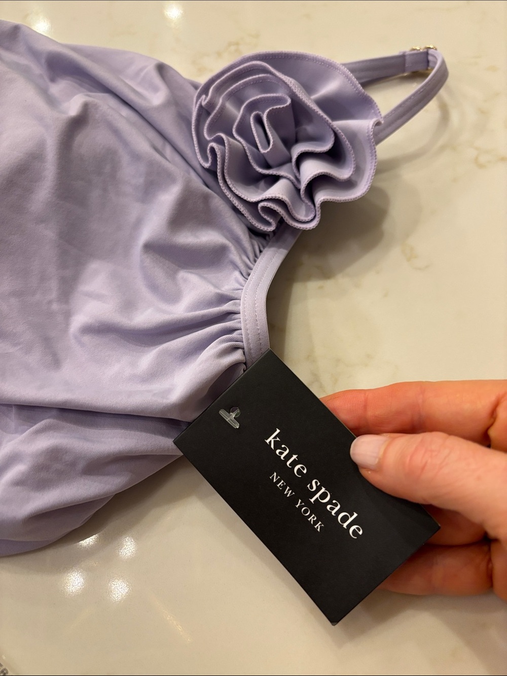 kate spade Lavender One-Shoulder Ruffle Bikini Set - Picture 4 of 8